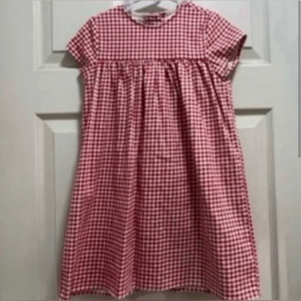 Pinup Couture Red/White Cotton Gingham Shift Dress Little Girls - 6T - EUC